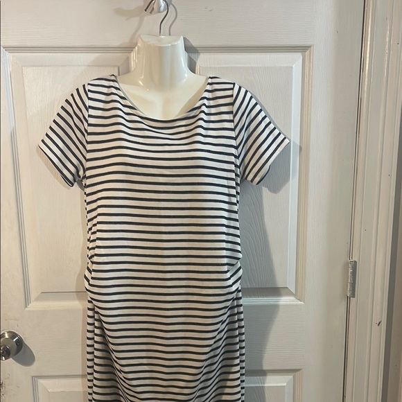 Pinkblush Striped Black and White Midi Dress - Picture 2 of 7